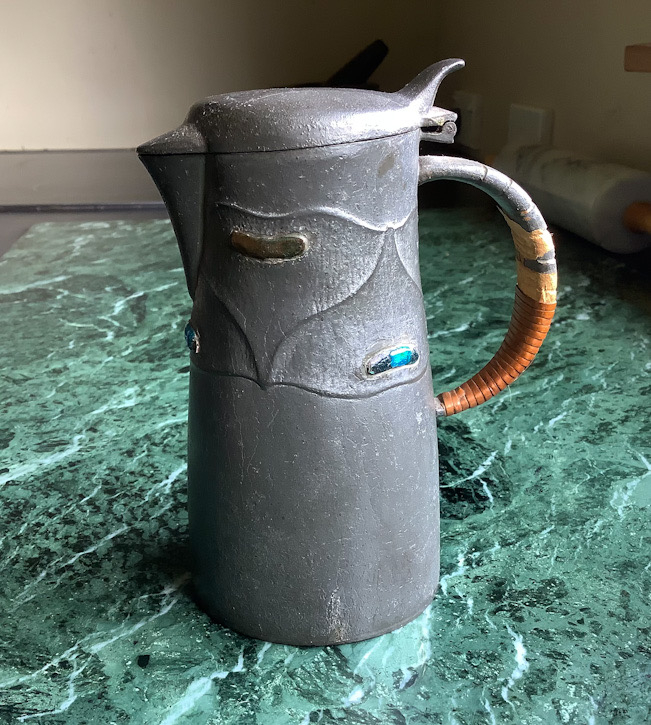 Art Nouveau circa 1905 Tudric pewter jug probably by Archibald Knox for Liberty & Co